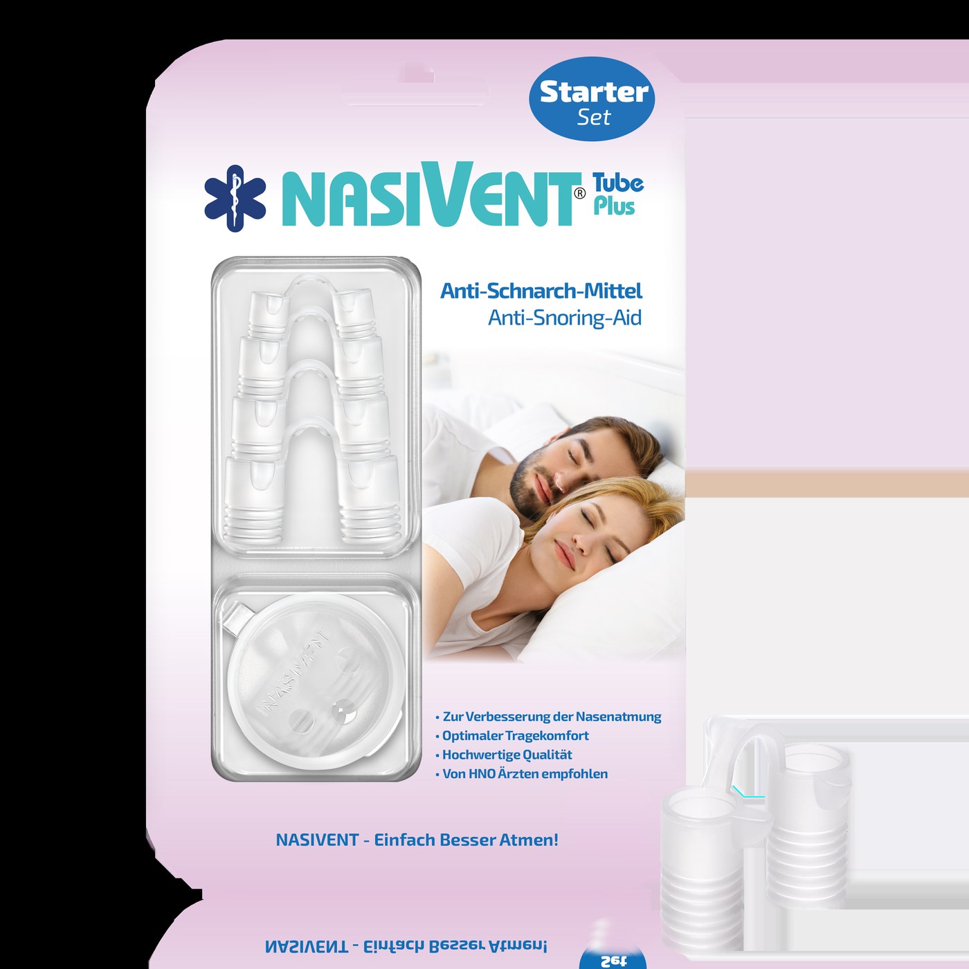 Kit inicial NasiVent com indicação de preço por tamanho